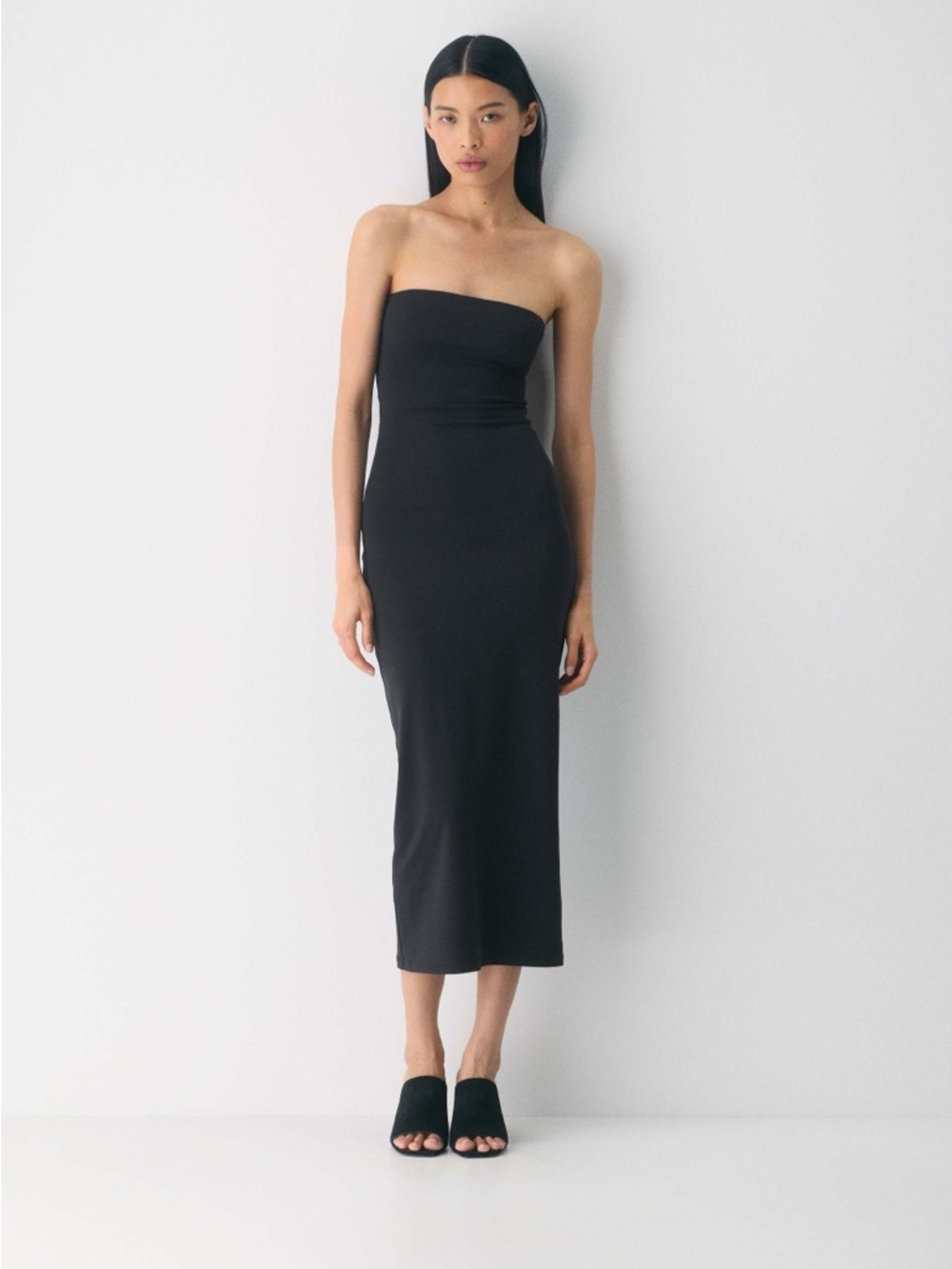 Aritzia Original Contour Enrapture Maxi Tube Dress in Black Brand New